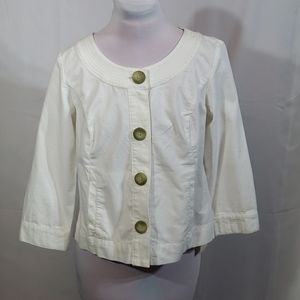 NWT Merona White Cotton Jacket Size 6